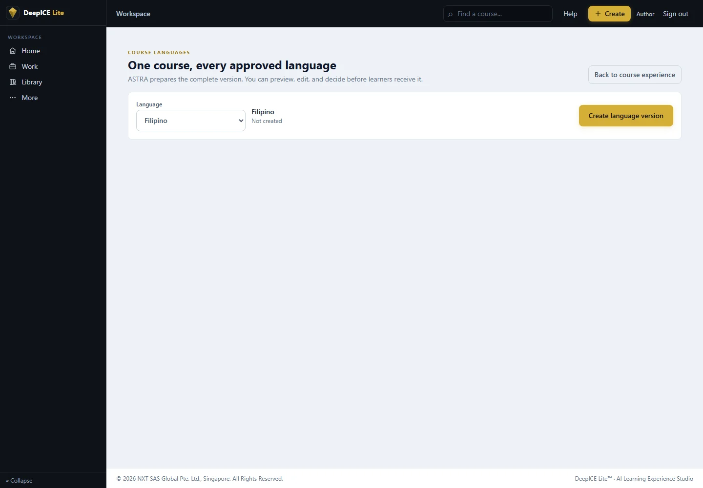 DeepICE language and narration workspace